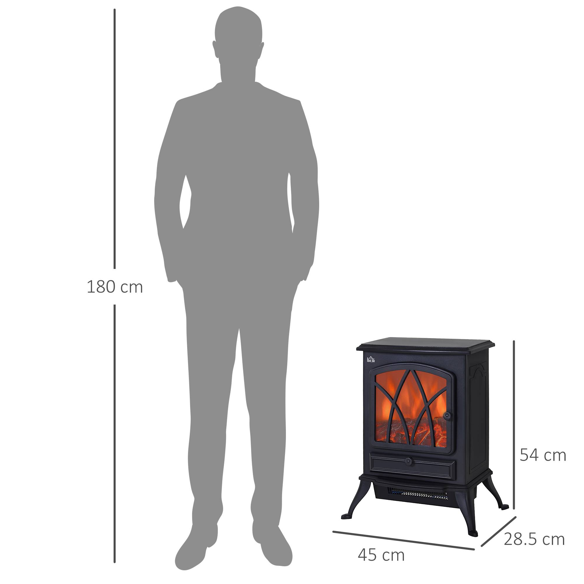 ComfortXL - Poêle électrique rustique 2000W effet flamme réglable pour salon Noir – ComfortXL Outdoor Living - Image 3