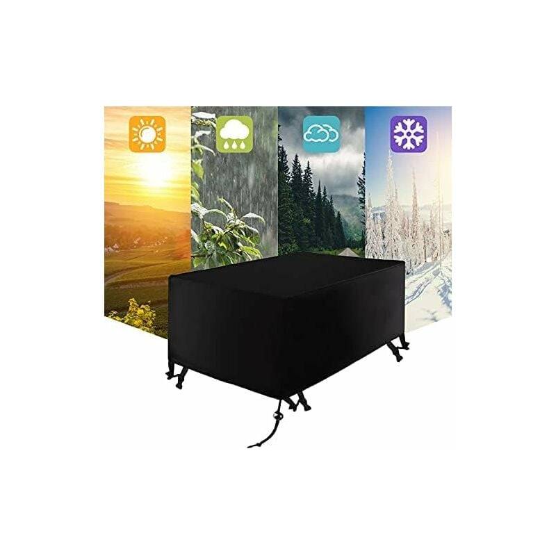 IntiMeg - Housse de protection imperméable pour salon de jardin, table de patio, housse de protection pour salon de jardin rectangulaire, 213 x 132 x 74 cm - Image 5