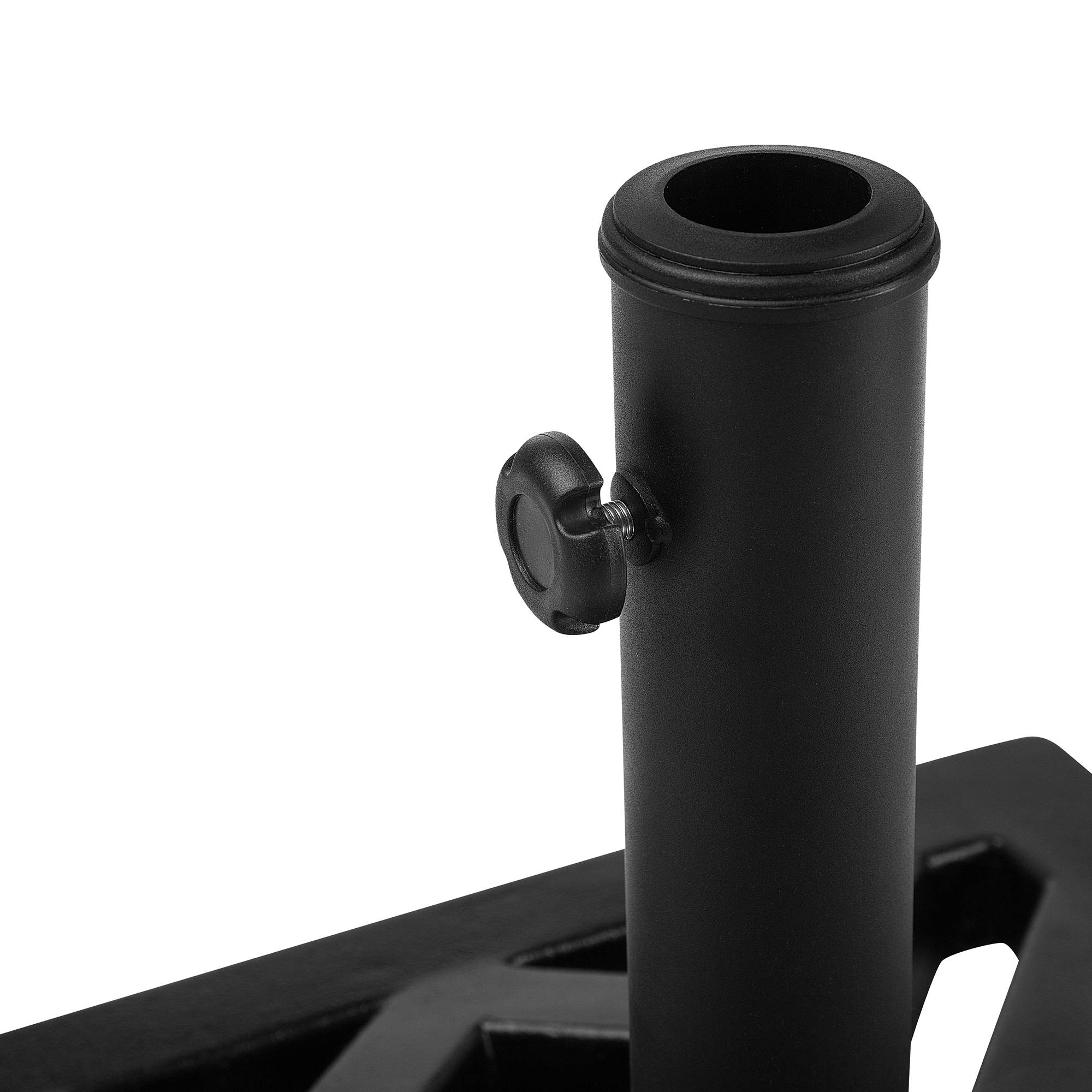 Beliani - Pied de Parasol Carré en Béton Noir à Motifs 46 x 46 cm Structure Solide et Stable de 17 kg Beliani - Image 5
