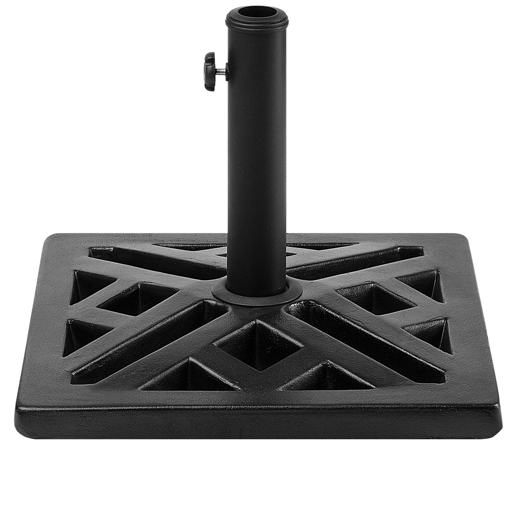 Beliani - Pied de Parasol Carré en Béton Noir à Motifs 46 x 46 cm Structure Solide et Stable de 17 kg Beliani - Image 1