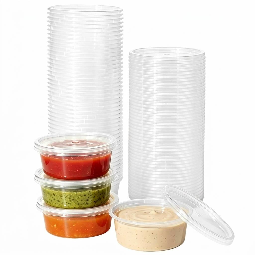 50 pots sauce 150 ml, couvercles hermétiques, réutilisables - Image 1