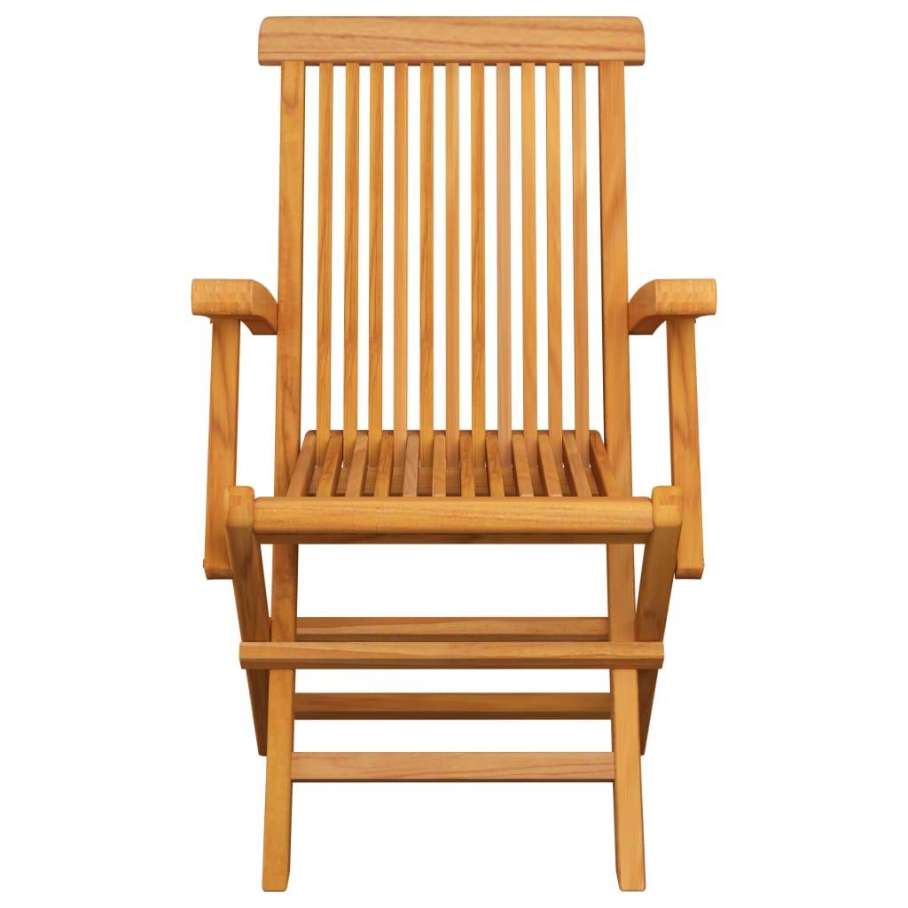 Lot de 3 Chaises de jardin et coussins - Chaises d'extérieur - Fauteuils de jardin blanc crème Teck massif - Image 10