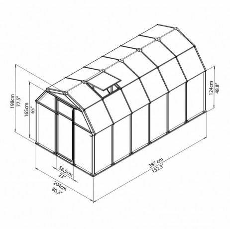 Canopia - Serre de jardin en polycarbonate Rion Eco Grow 7,90 m², Ancrage au sol Non - Image 4