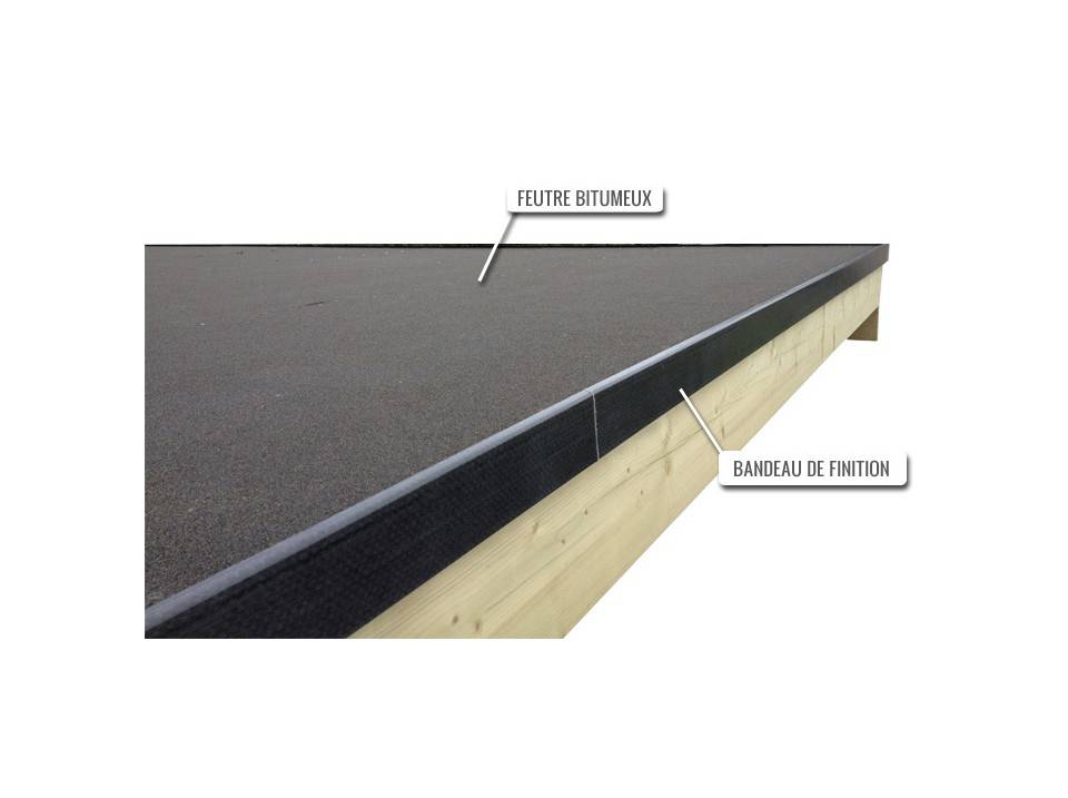 Direct Abris - Carport Bois CASTELLANE 558X555 Panneau de Fond Intégré - Toiture en Bois + Feutre Bitumeux - Abri 2 Voiture - Image 3