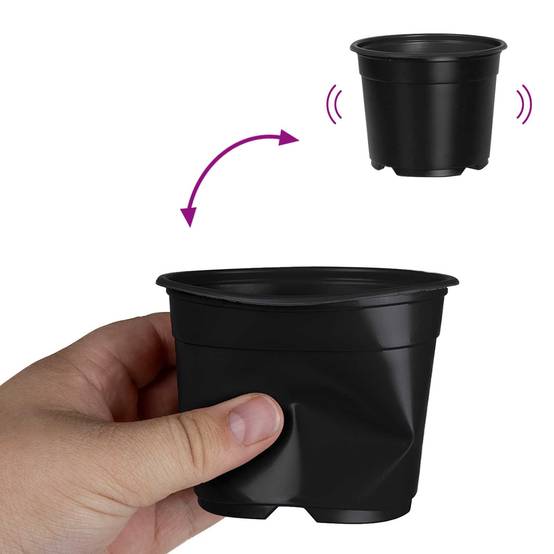 Lot de 100 Pots de Culture Plastique pour Semis Intérieur Extérieur Drainage 10x8 cm Noir - ComfortXL Outdoor Living - Image 9