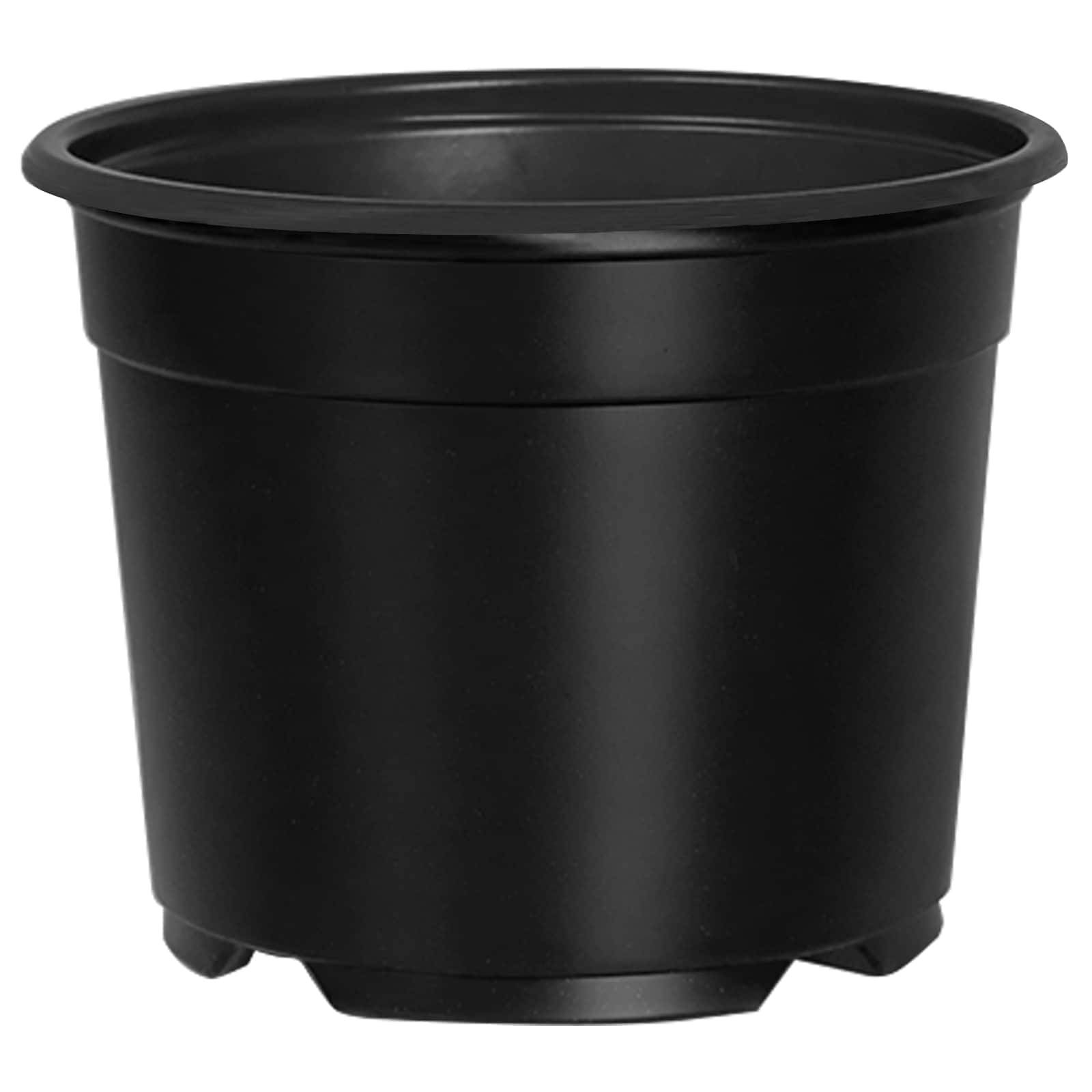 Lot de 100 Pots de Culture Plastique pour Semis Intérieur Extérieur Drainage 10x8 cm Noir - ComfortXL Outdoor Living - Image 2
