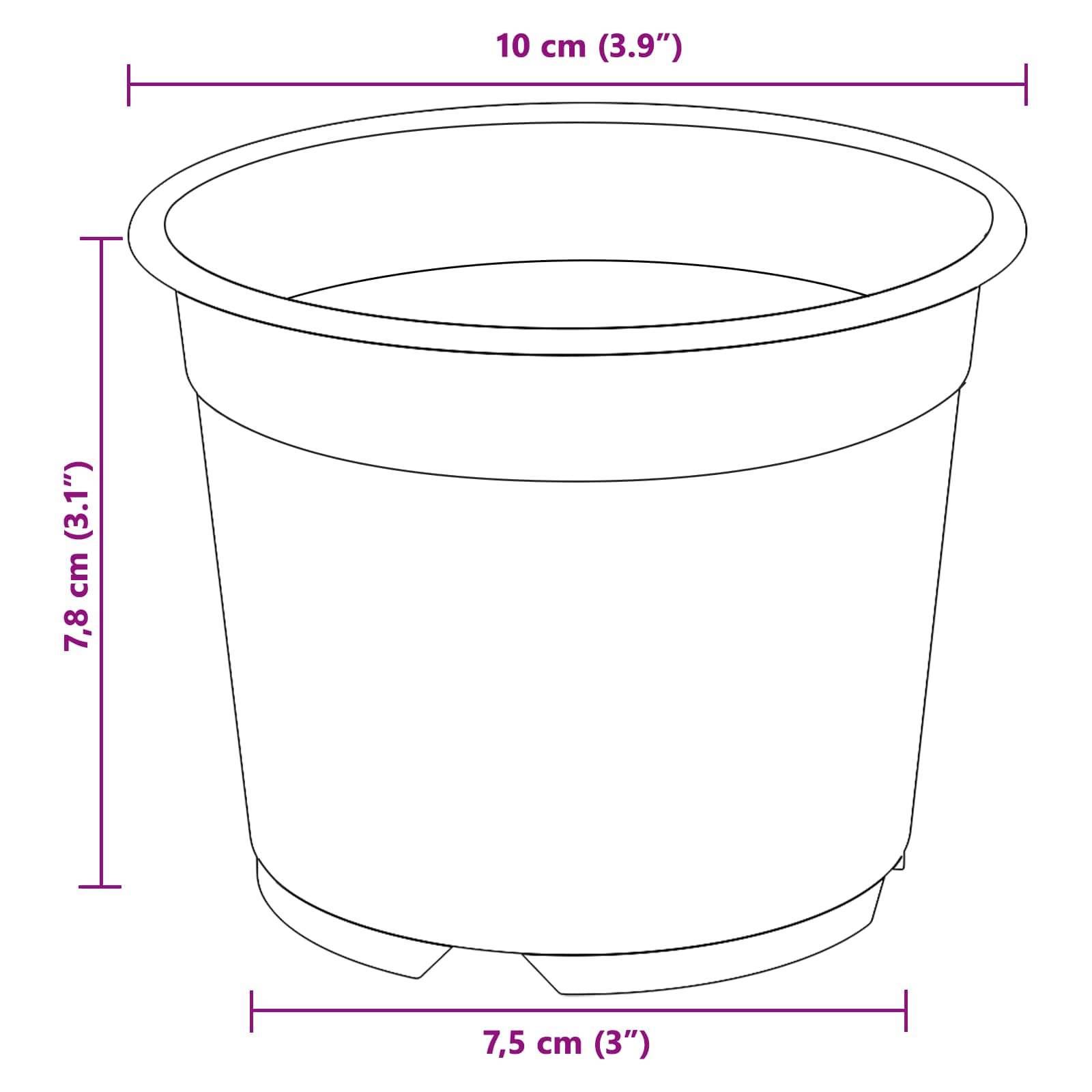Lot de 100 Pots de Culture Plastique pour Semis Intérieur Extérieur Drainage 10x8 cm Noir - ComfortXL Outdoor Living - Image 6