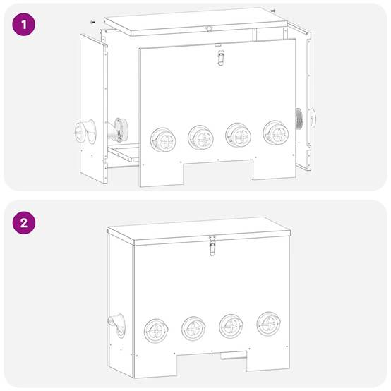 Lot de 2 Nourrisseurs Galva Poule Étanche 25kg Argent - ComfortXL Outdoor Living - Image 5