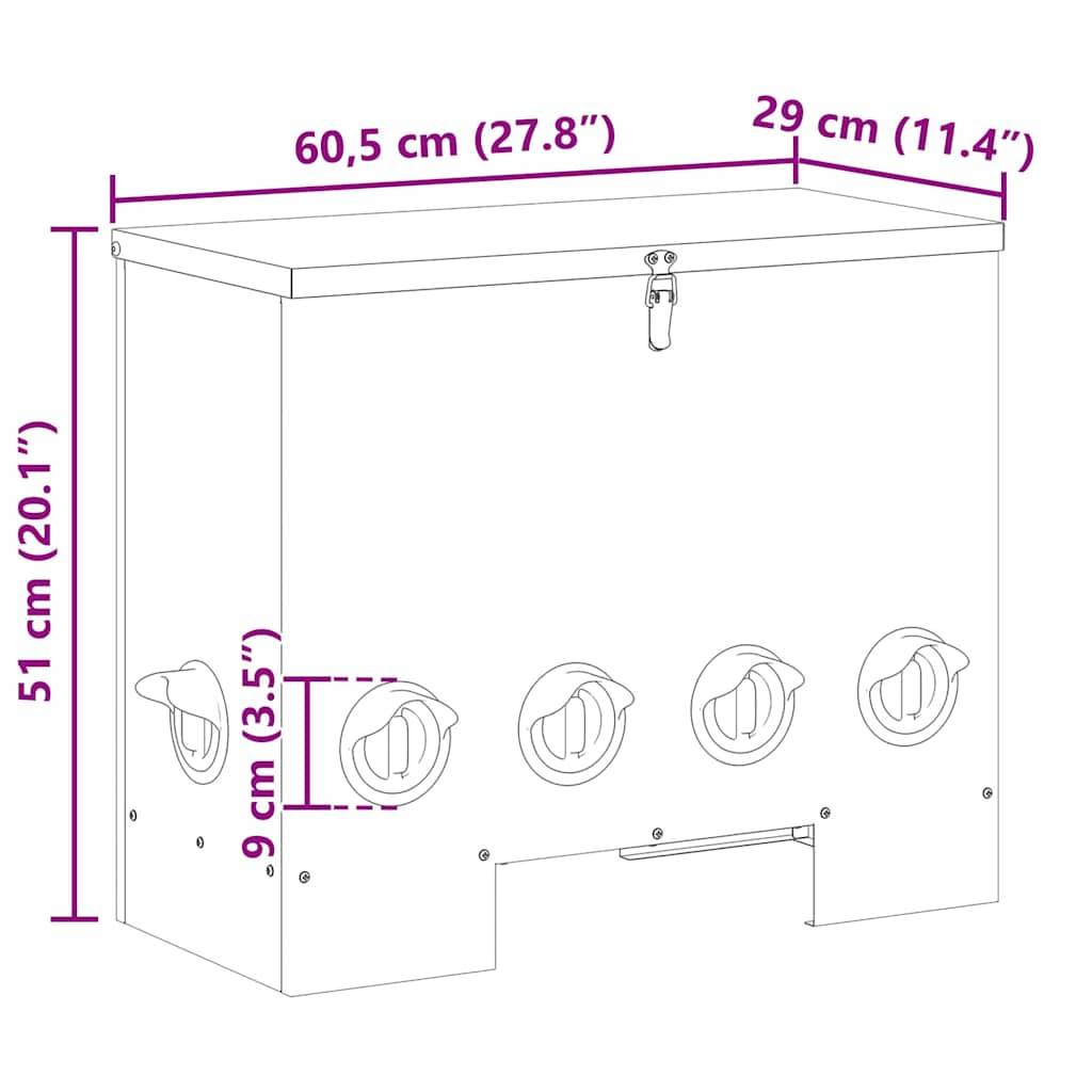 Lot de 2 Nourrisseurs Galva Poule Étanche 25kg Argent - ComfortXL Outdoor Living - Image 7