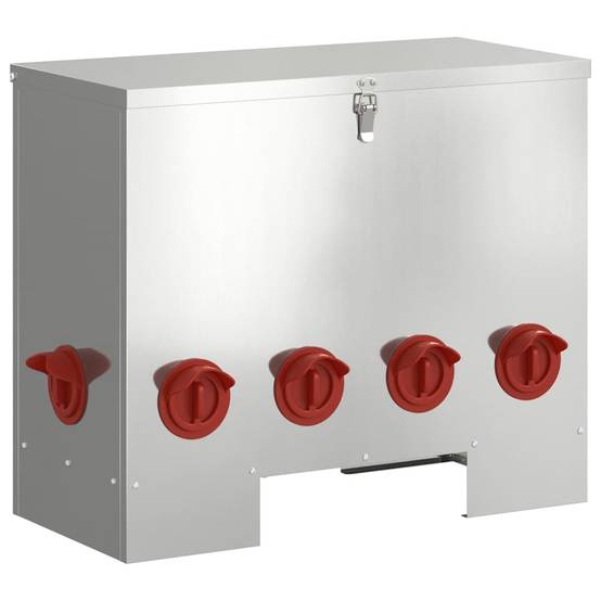 Lot de 2 Nourrisseurs Galva Poule Étanche 25kg Argent - ComfortXL Outdoor Living - Image 4