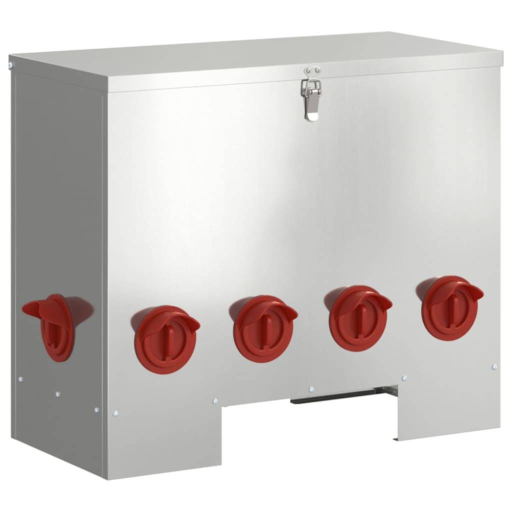 Lot de 2 Nourrisseurs Galva Poule Étanche 25kg Argent - ComfortXL Outdoor Living - Image 4