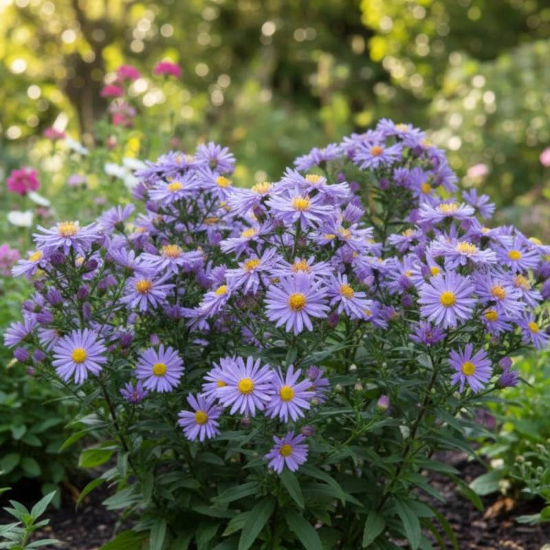 Aster d'automne Prof. Anton Kippenberg, Aster dumosus à fleurs Bleue/ - feuillage Caduc - Godet - 5/20 cm - Image 3