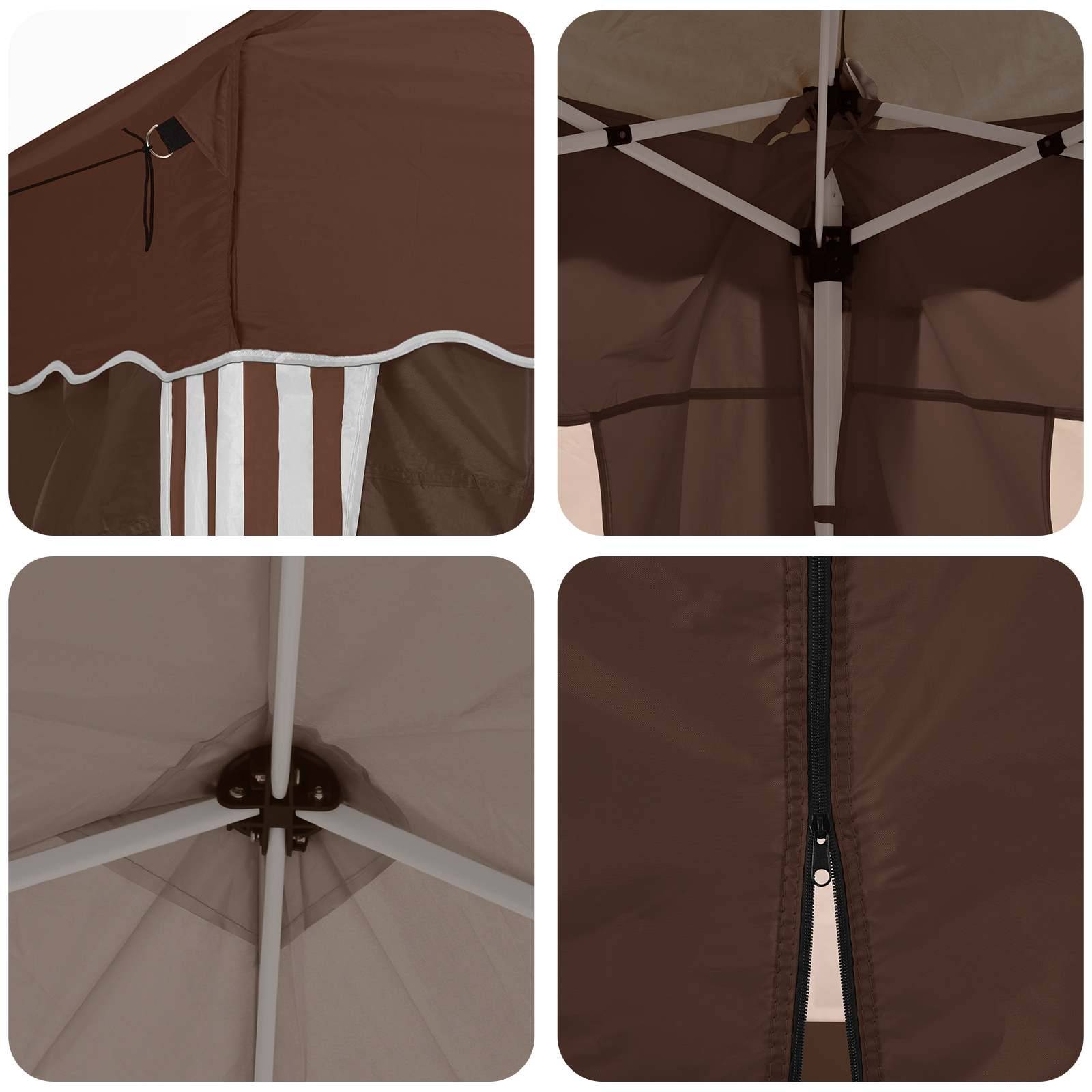 ComfortXL - Tente de réception pliante Oxford événements réglable 288x288cm marron - ComfortXL Outdoor Living - Image 2