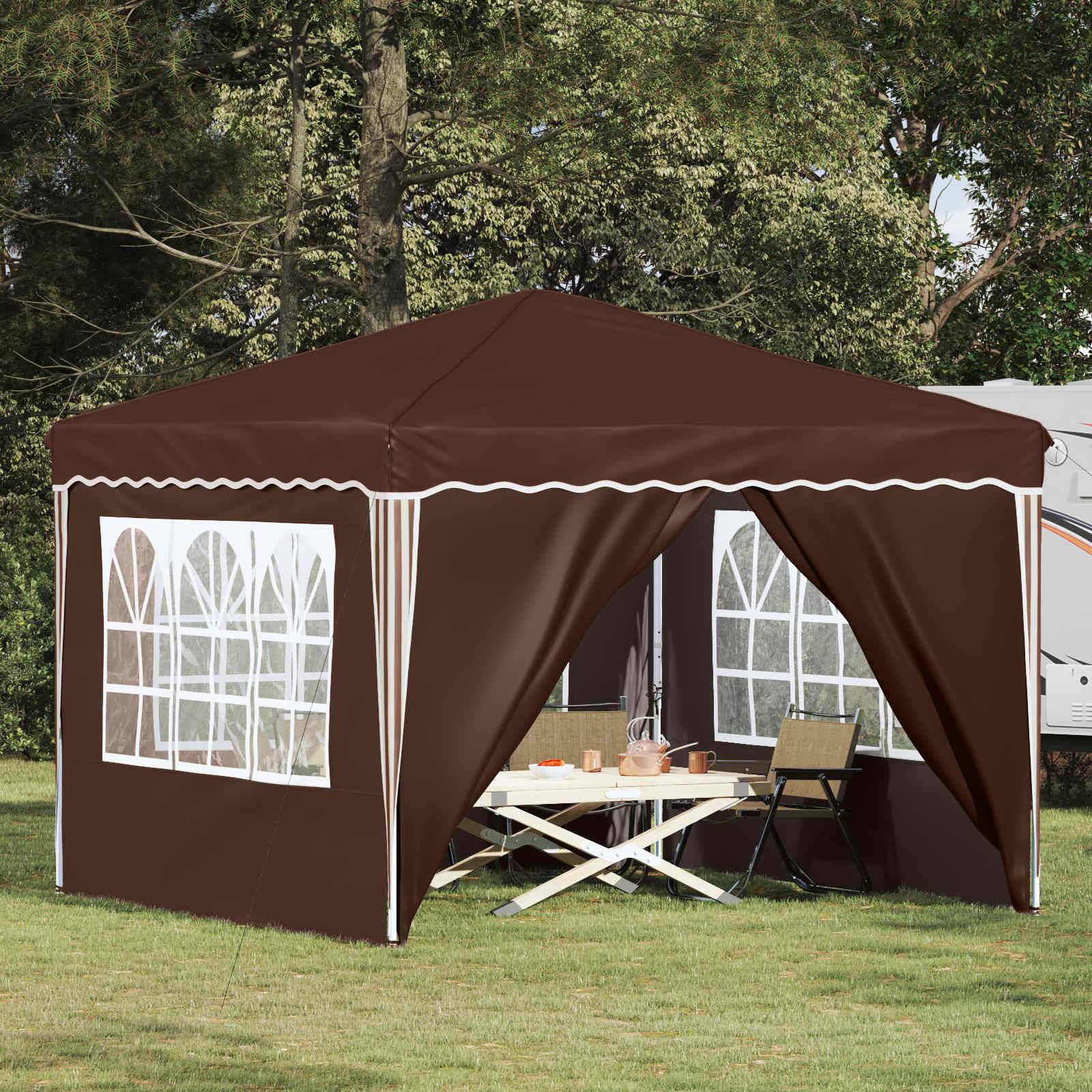ComfortXL - Tente de réception pliante Oxford événements réglable 288x288cm marron - ComfortXL Outdoor Living - Image 1