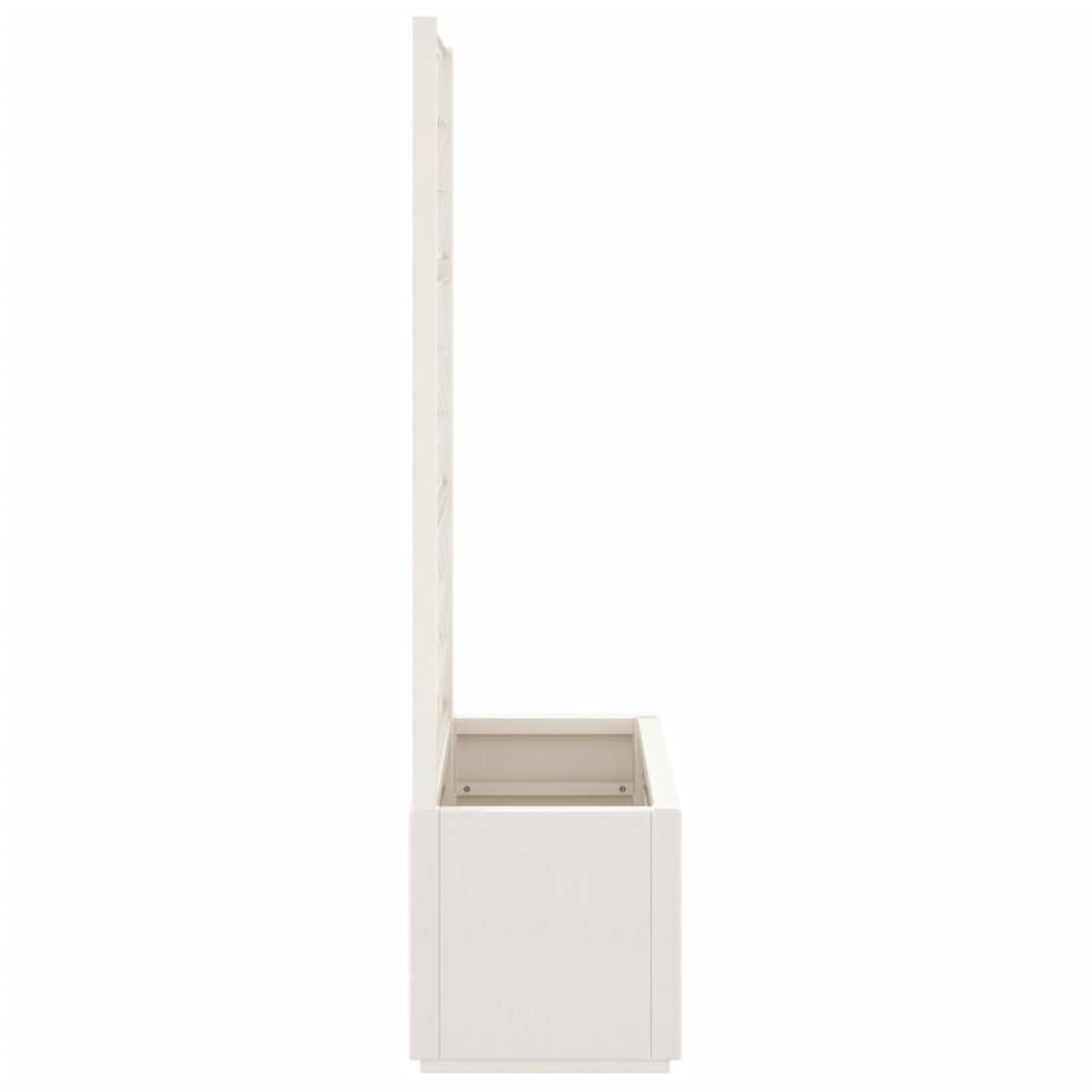 Jardinière avec treillis pour plantes grimpantes 140 cm PP Blanc – ComfortXL Outdoor Living - Image 3