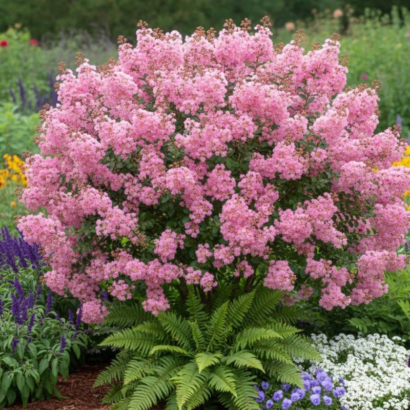 Lilas des Indes Soir d'été® 'Dessoi 062', Lagerstroemia à fleurs Rose/ - feuillage Caduc - Pot de 3L - Touffe - Image 2