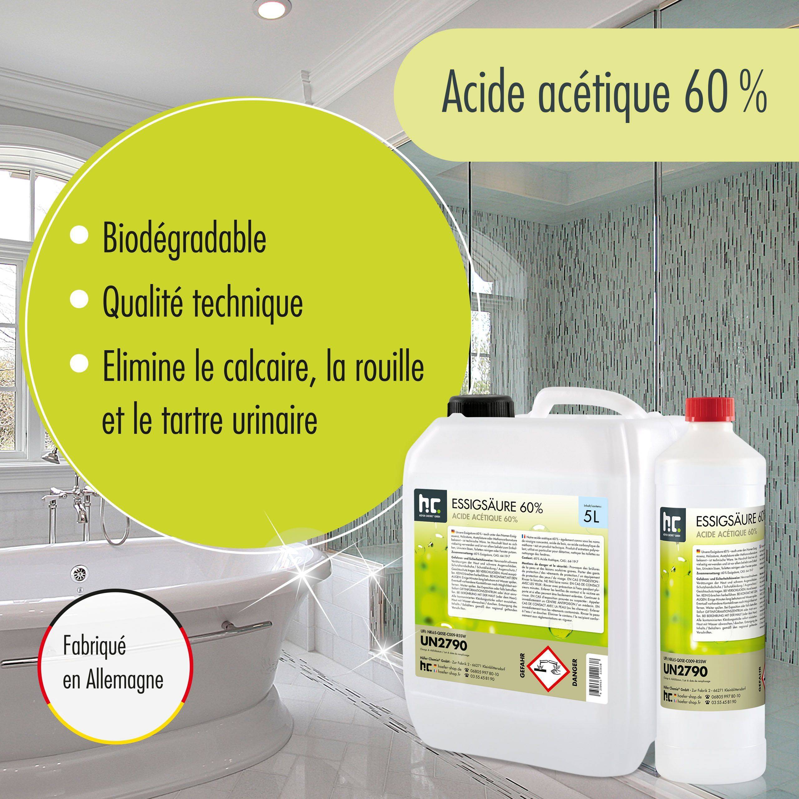 Acide Acétique 60% Höfer Chemie® en bidon de 10 L x 1 - Image 2