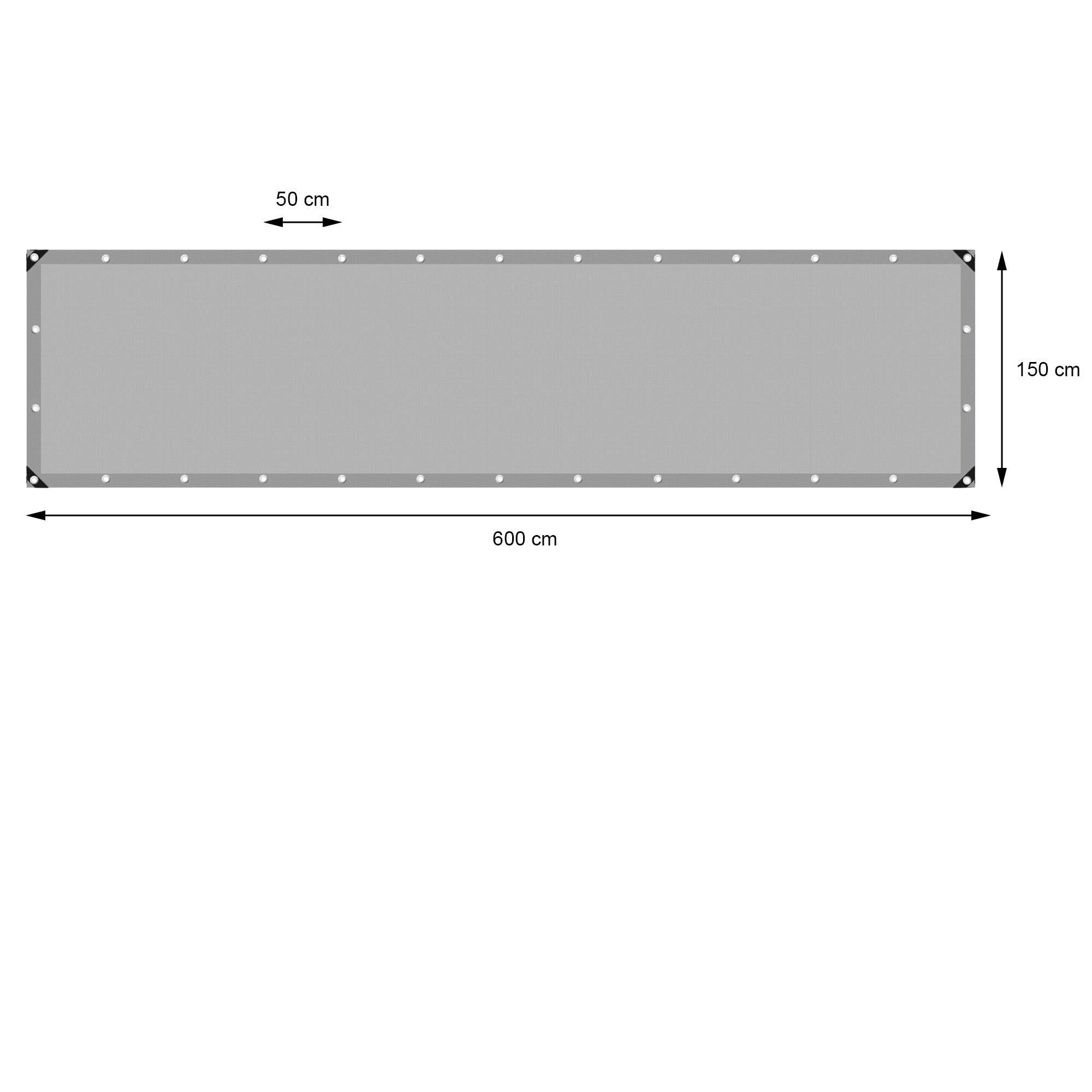 Ecd-Germany - Bâche de Protection Imperméable à l'Eau avec Oeillets - 1,5x6 m 9m² 260 g/m² -Polyéthylène PE Gris -Résistant à la Moisissure - Image 5