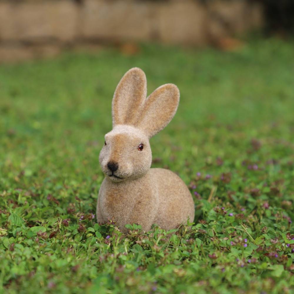 ~ Lapin en feutrine marron 12 x 8 x 15 cm Chemin de campagne - Image 3