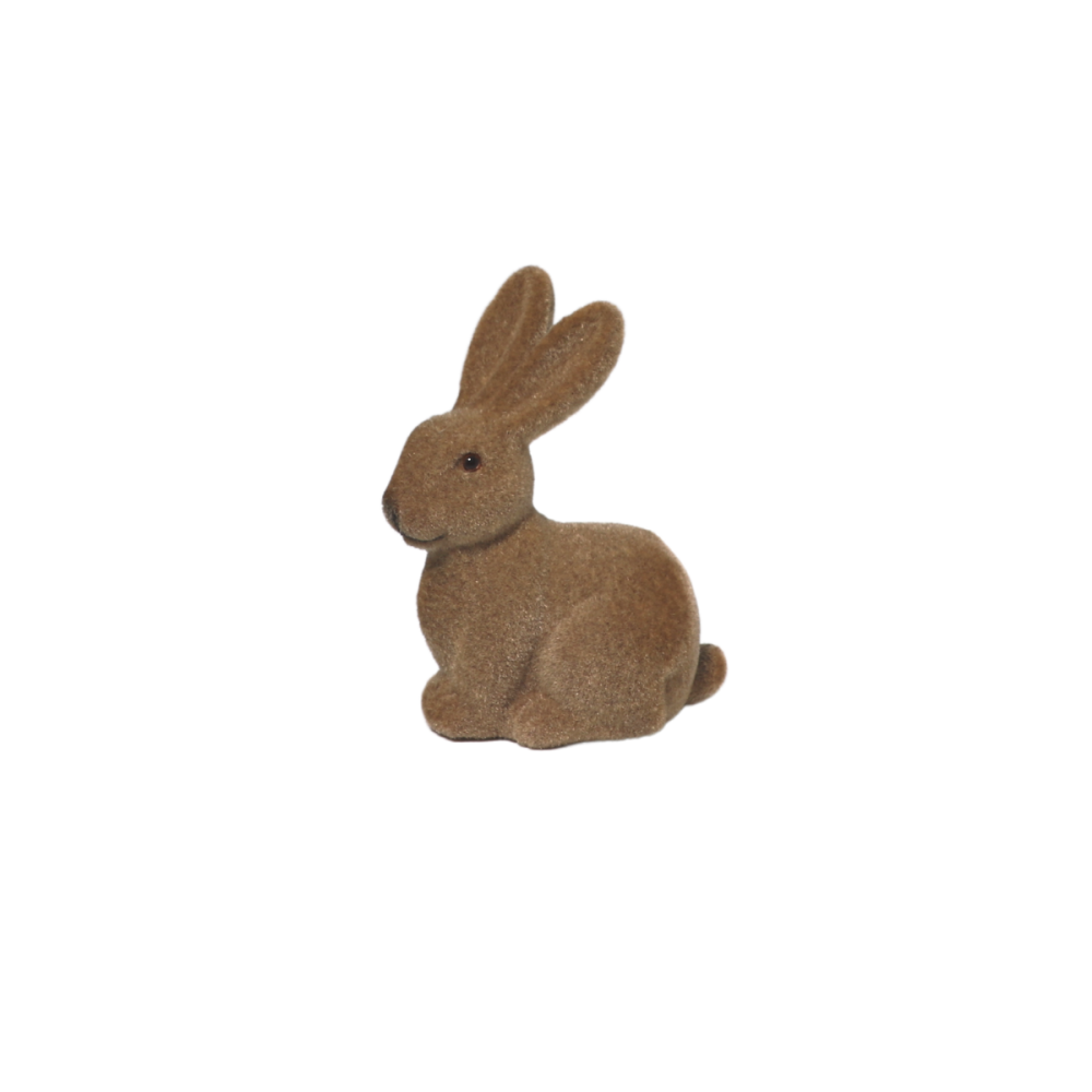 ~ Lapin en feutrine marron 12 x 8 x 15 cm Chemin de campagne - Image 1