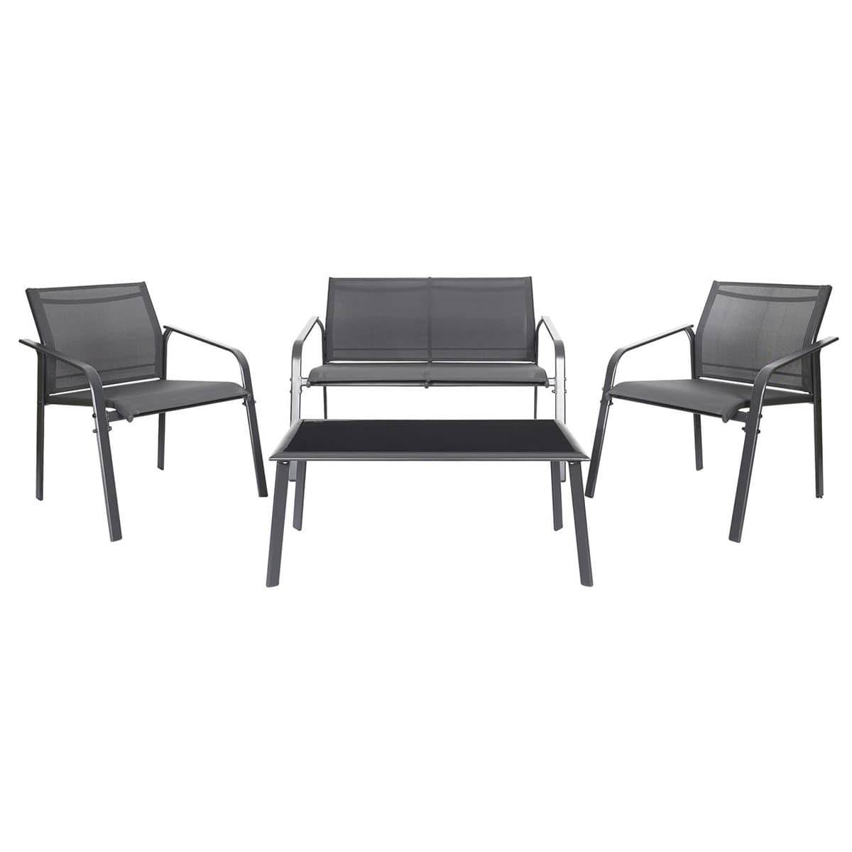 ALTOBUY - Salon de Jardin 4 Pièces Gris Anthracite - TAHIA - Image 1