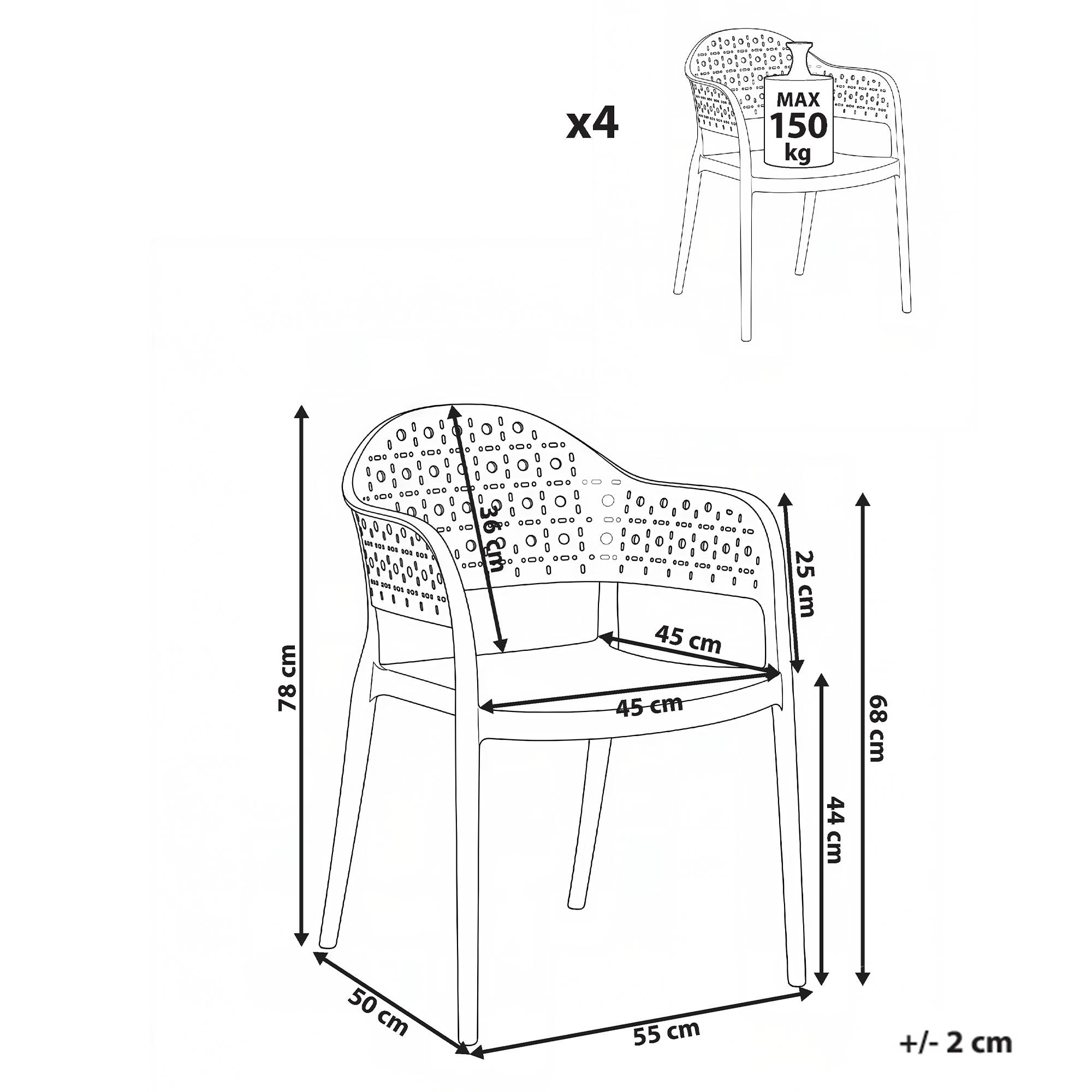 Chaise de salle à manger Polypropylène Rose NARINO - Beliani - Image 2