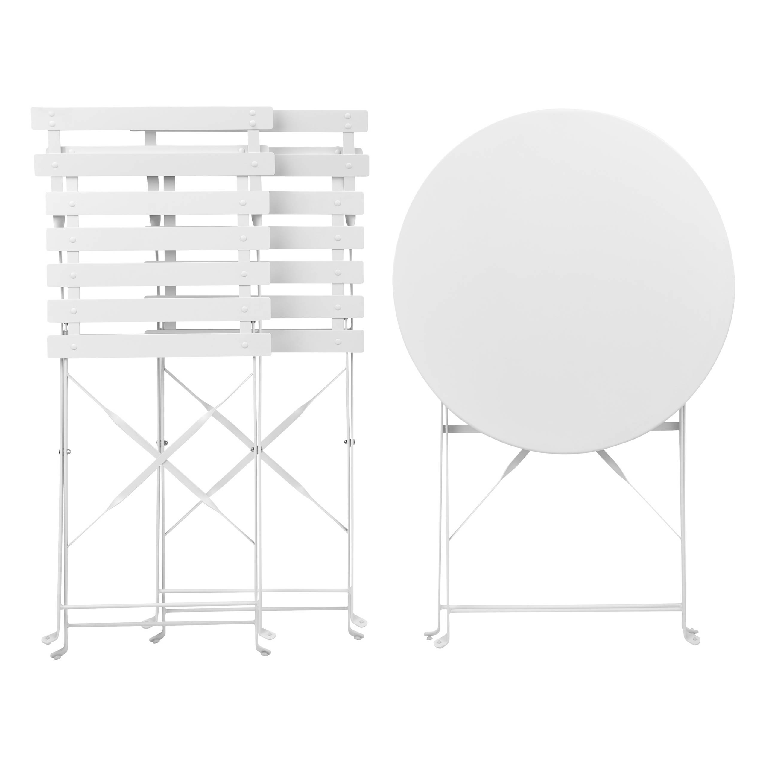 Beliani - Set de bistrot, 2 Personnes Acier Blanc FIORI - Beliani - Image 7