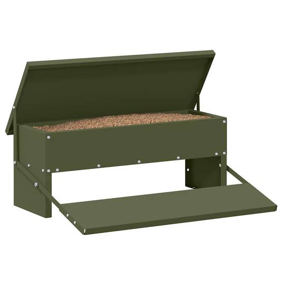 Distributeur Automatique Volaille Métal Pédale 5kg Olive - ComfortXL Outdoor Living - Image 3