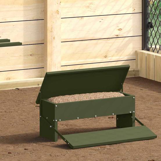 Distributeur Automatique Volaille Métal Pédale 5kg Olive - ComfortXL Outdoor Living - Image 1