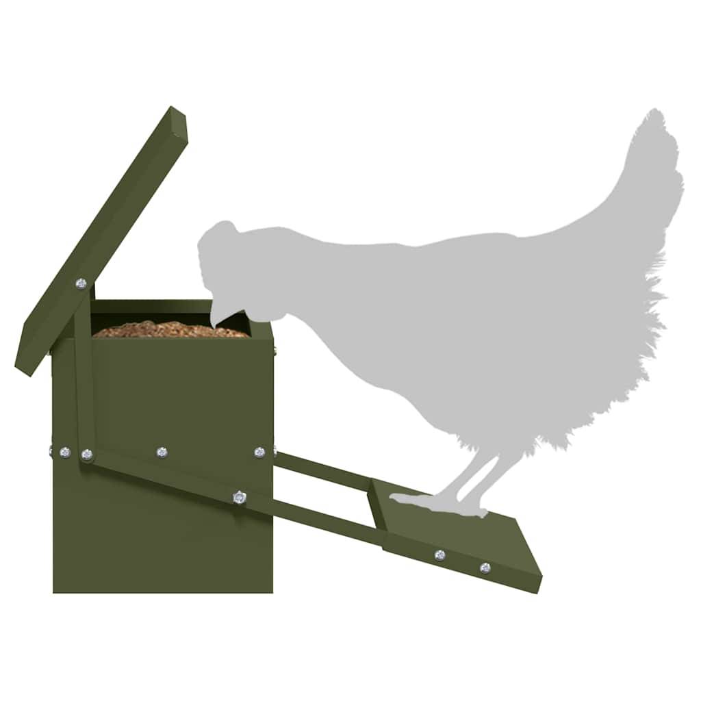 Distributeur Automatique Volaille Métal Pédale 5kg Olive - ComfortXL Outdoor Living - Image 5