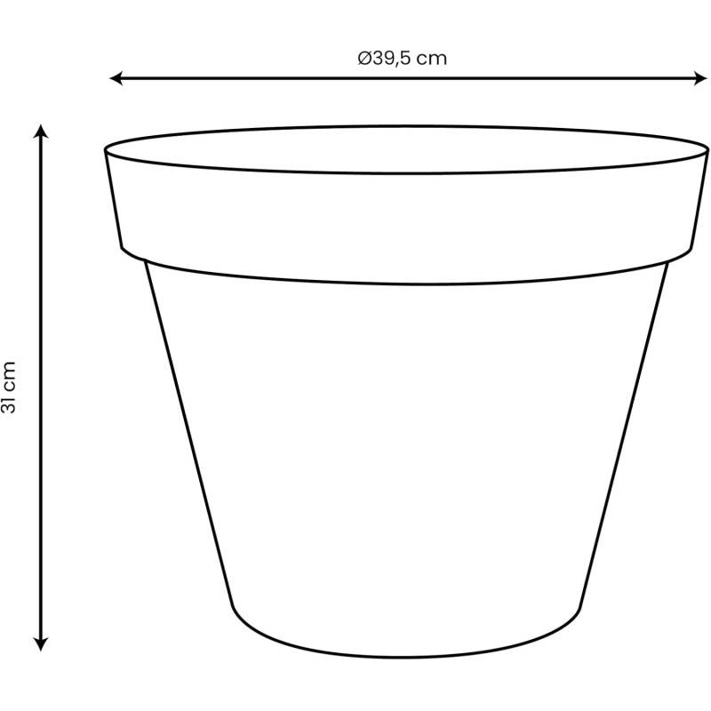 EDA Plastiques - Eda Plastique - Pot De Fleur Rond Toscane - O 40 X H31 Cm - 23 L - Vert Laurier - Image 4