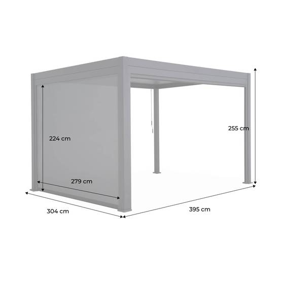 Pergola Bioclimatique blanche – Triomphe – 300x400cm. aluminium. à lames orientables + store 300cm | sweeek - Image 4