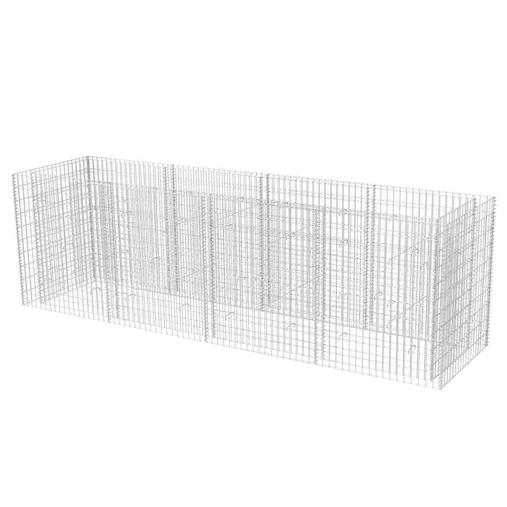 Helloshop26 - Jardinière lit surélevé plantes fleurs jardin à gabion acier 360 x 90 x 100 cm - Image 1