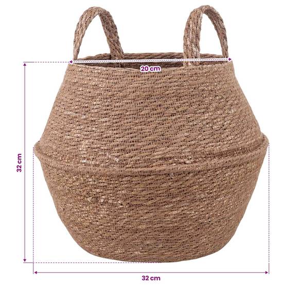 Pots de fleurs herbe de mer naturel 32 x 32 x 32 cm - PANGIVO - Image 5