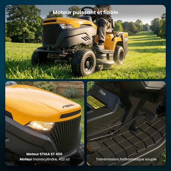 Stiga - Tondeuse Estate 384, 432cc, collecteur 240L, kit mulching - STIGA - Image 3