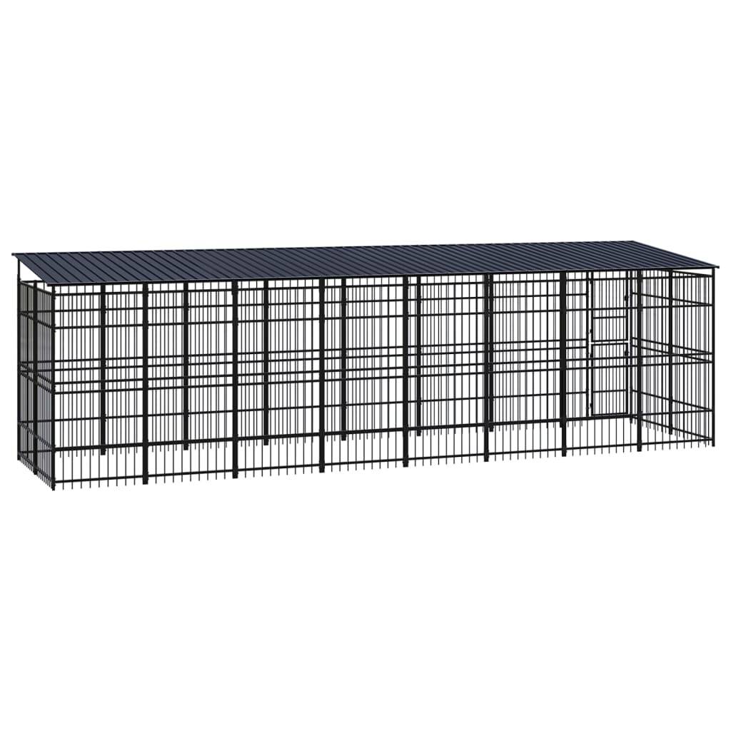 Vidaxl - Chenil d'extérieur avec toit pour chiens Acier 14,75 m² vidaXL 3097971 - Image 5