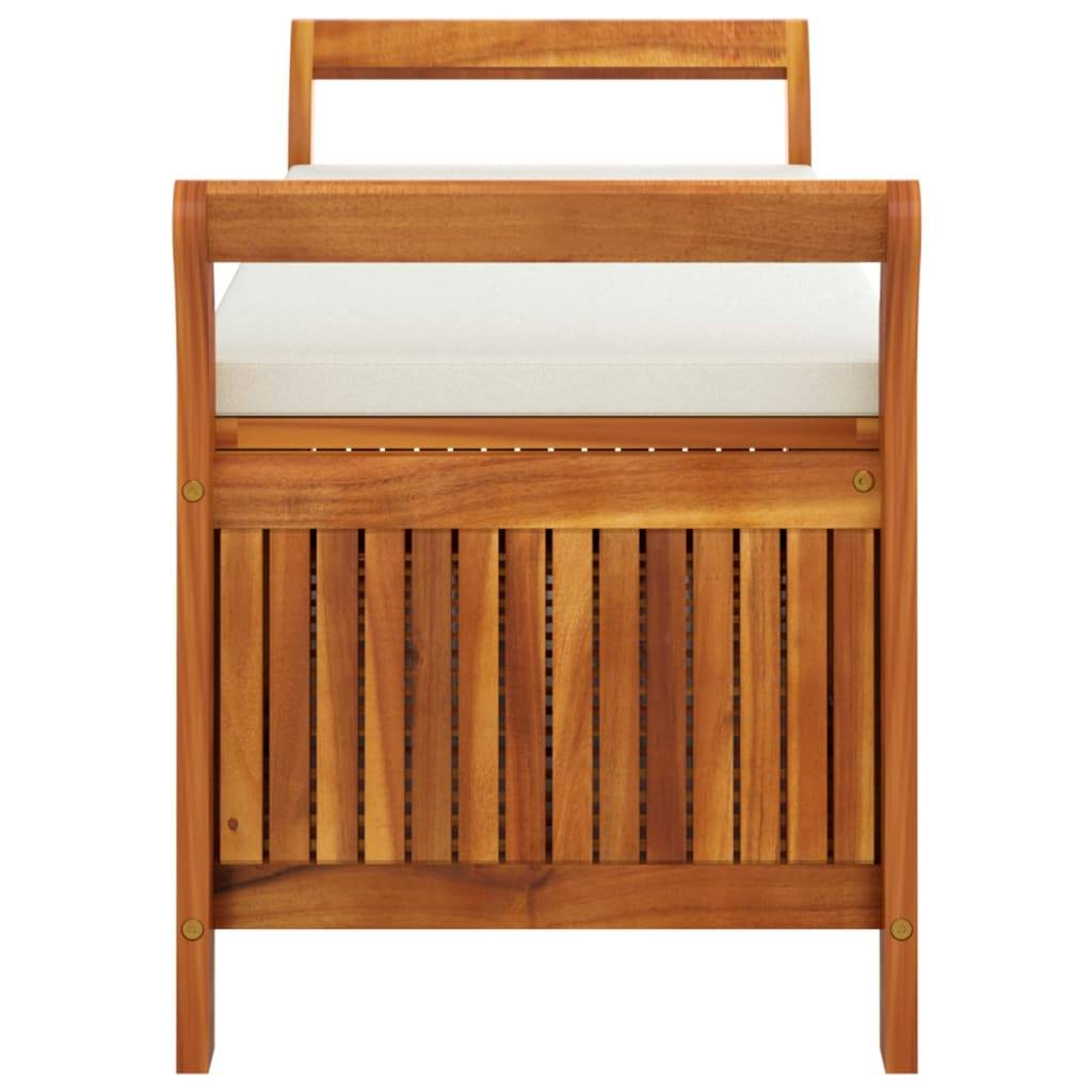 Helloshop26 - Banc de jardin meuble de patio d'extérieur terrasse de rangement de jardin avec coussin 126 cm bois d'acacia - Image 5