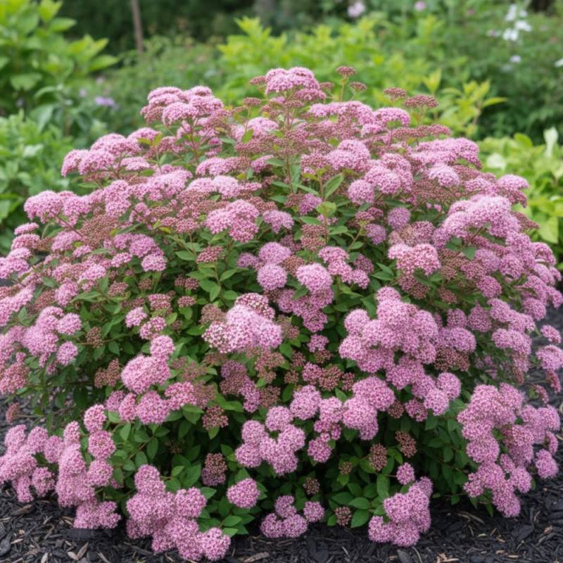 Spirée du Japon Manon, Spiraea à fleurs Rose - feuillage Caduc - Pot de 1,5L - 20/40 cm-  hauteur à maturité De 0,50 m à 1,00 m - Image 4