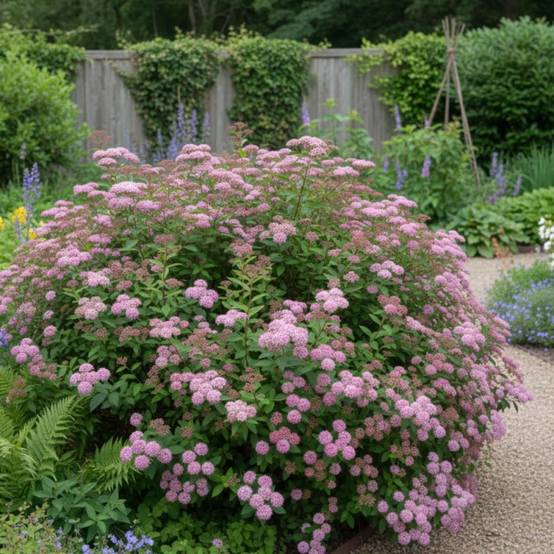 Spirée du Japon Manon, Spiraea à fleurs Rose - feuillage Caduc - Pot de 1,5L - 20/40 cm- hauteur à maturité De 0,50 m à 1,00 m - Image 3