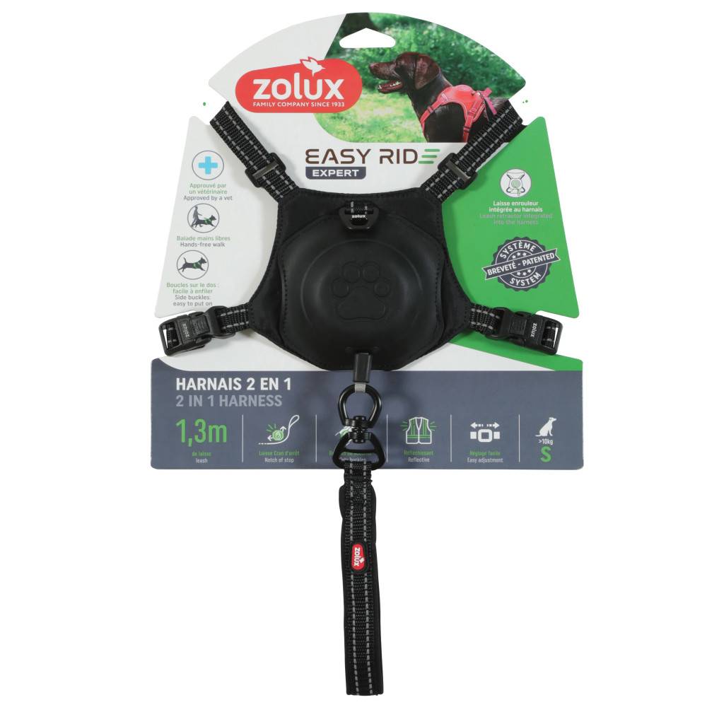 Zolux - Harnais et laisse enrouleur intégré S noir pour petit chien max 12 kg - Image 3