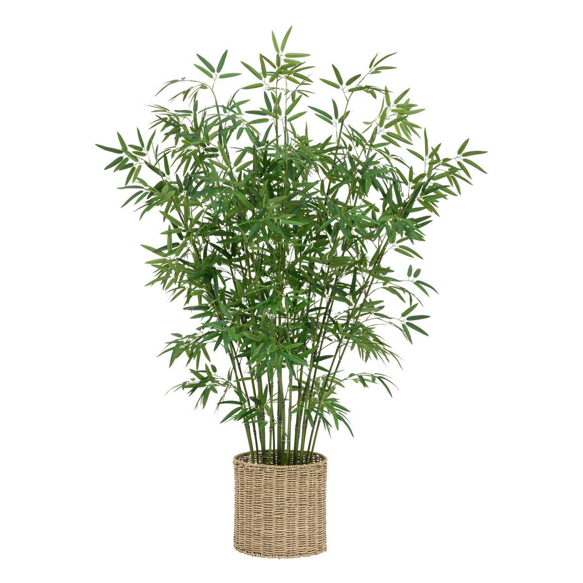 Plante artificielle Bambou dans un Pot en fibres naturelles D 90 x H 150 cm - Image 1