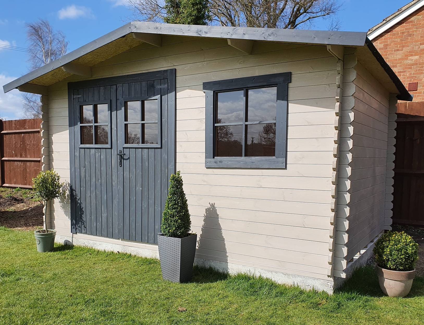 Abri de jardin en bois, surface utile 9.9m², 388x298cm, ep 28mm, INT021 /GARTFLEX - Image 9