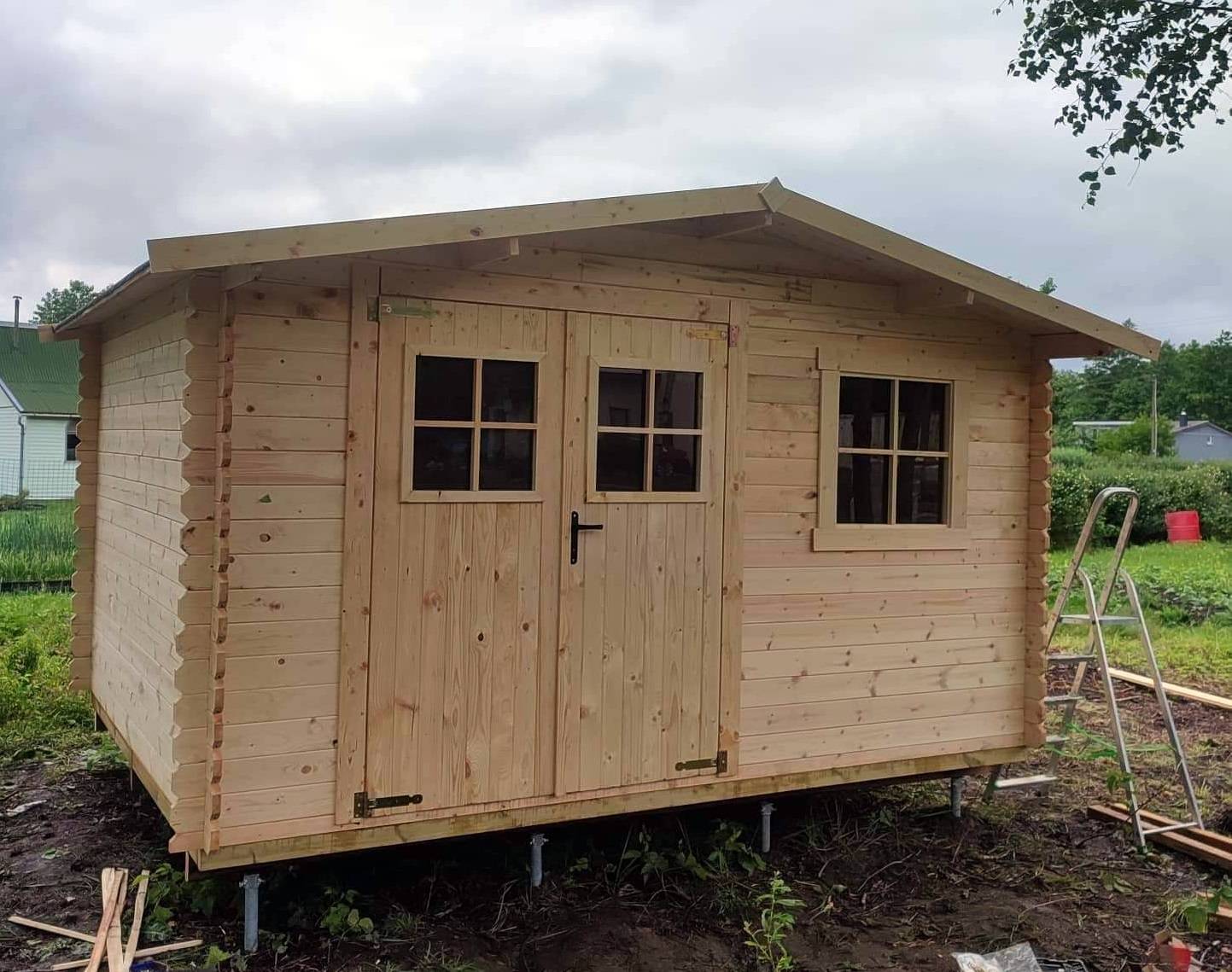 Abri de jardin en bois, surface utile 9.9m², 388x298cm, ep 28mm, INT021 /GARTFLEX - Image 8