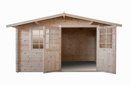 Abri de jardin en bois, surface utile 9.9m², 388x298cm, ep 28mm, INT021 /GARTFLEX - Image 2