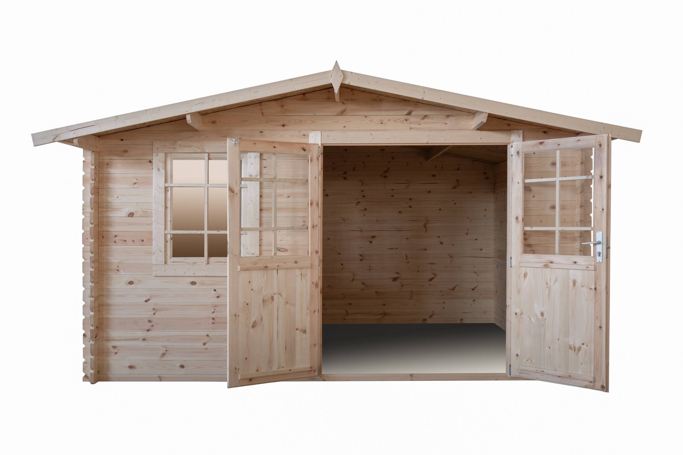 Abri de jardin en bois, surface utile 9.9m², 388x298cm, ep 28mm, INT021 /GARTFLEX - Image 2
