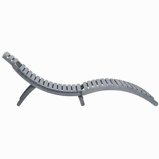 Chaise longue | Transat | Bain de soleil Délavage gris Bois d'acacia solide - Image 3