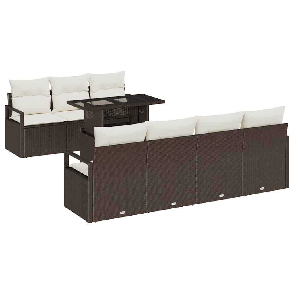 Vidaxl - Ensemble de canapé de jardin 8 pcs Marron et Crème polyrotin vidaXL 3348764 - Image 2