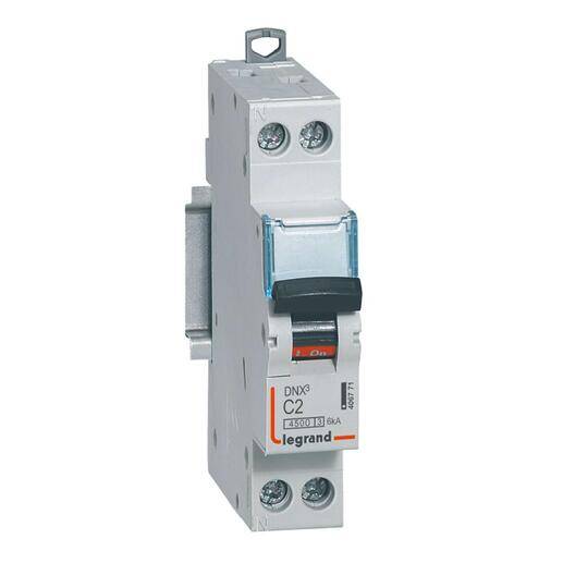 Legrand - Disjoncteur DNX³ 4500 6kA borne à vis 1 module 1P+N 230V 2A - LEGRAND - 406771