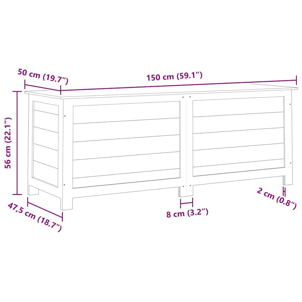 Vidaxl - Boîte à coussins extérieur Anthracite 150x50x56 cm Sapin massif vidaXL 152172 - Image 3
