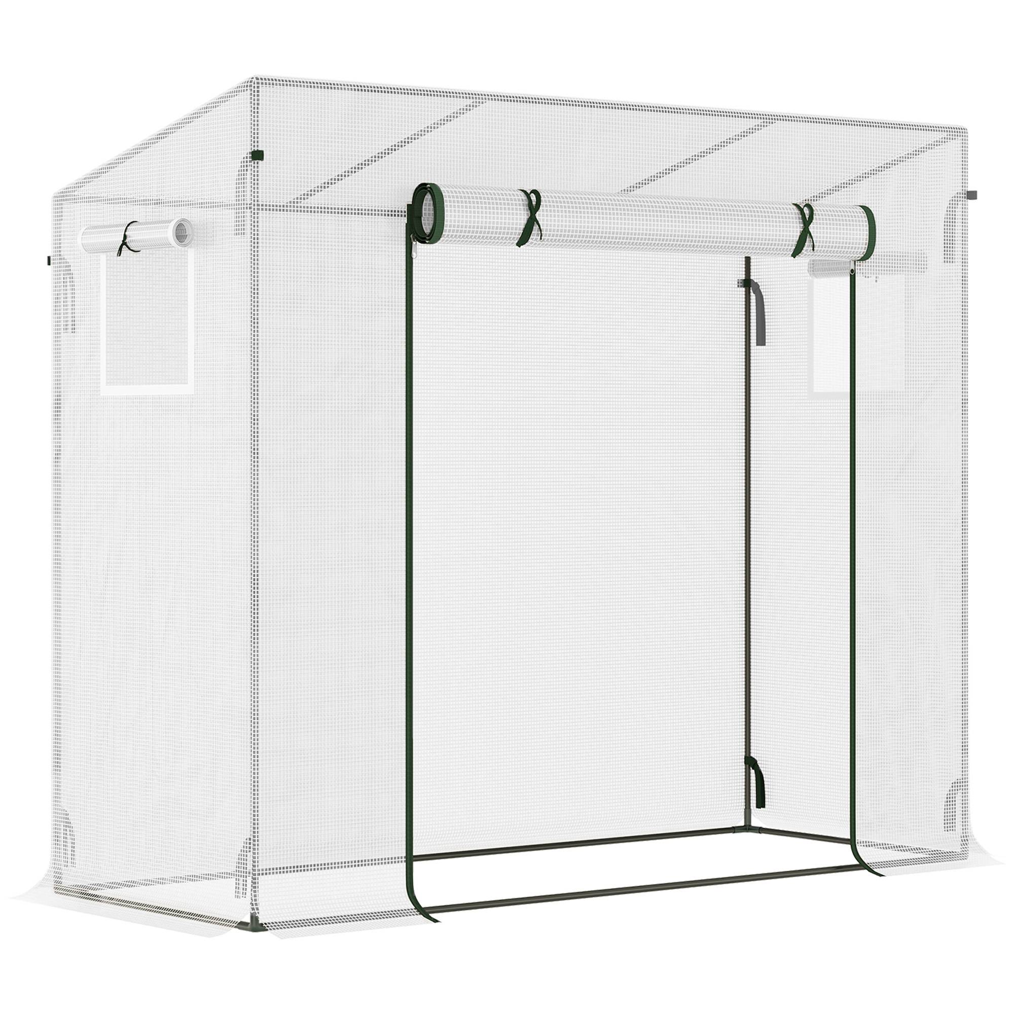PANGIVO - Serre de jardin acier et PE blanc 200 x 76 x 168 cm - PANGIVO - Image 1